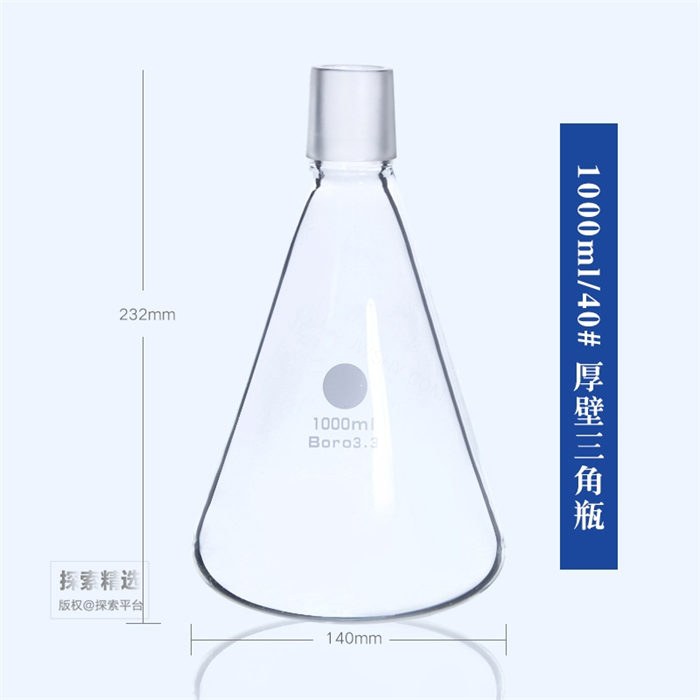 砂芯过滤装置 磨口三角烧瓶 1000ml 口径：40/38 - 玖梧精选