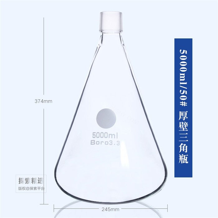 砂芯过滤装置 磨口三角烧瓶 5000ml 口径：50/42 - 玖梧精选