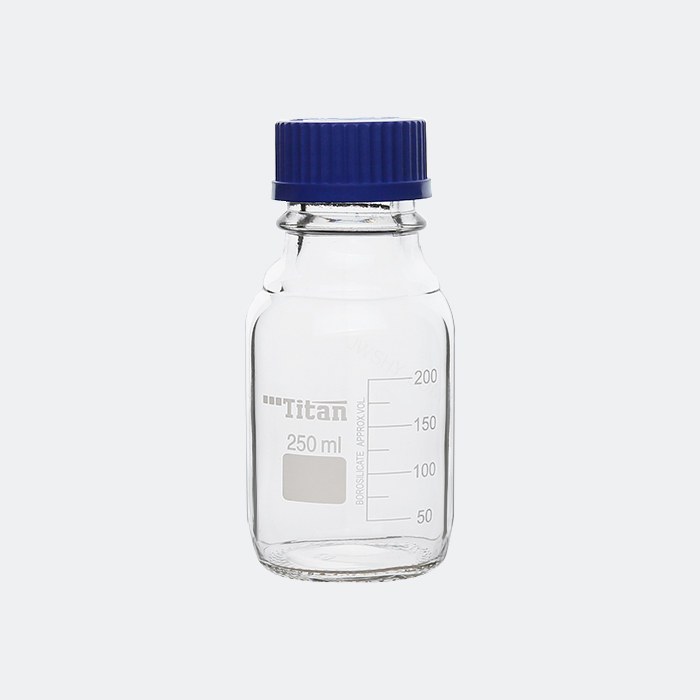 透明蓝盖试剂瓶 GL45 高硼硅 250mL 底径×瓶高(mm):70×140