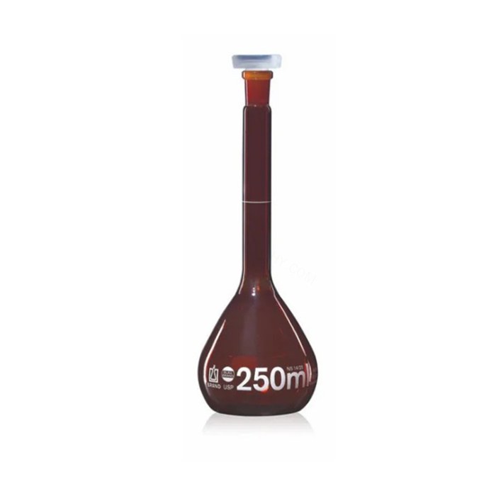 容量瓶 USP BLAUBRAND A级 DE-M 棕色 25ml NS 10/19 Boro 3.3 PP瓶塞 带USP个体证书 - Brand/普兰德