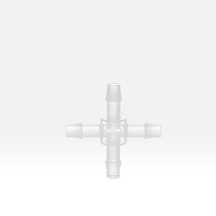 1/4英寸HB等径四通转接头 PP材质 6.4mm