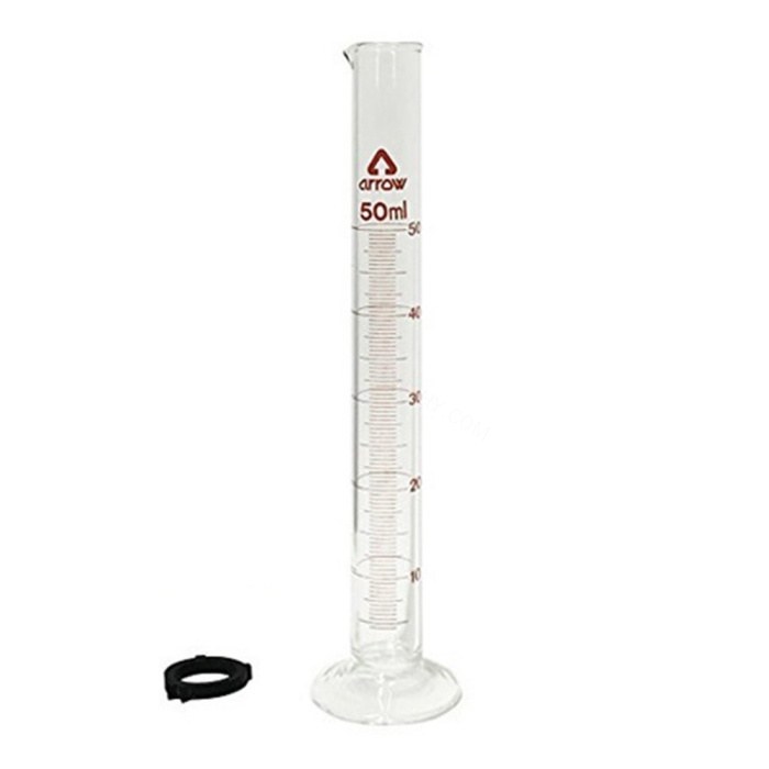 量筒(硬质玻璃) 带安全环 50ml 精度0.5ml - AS-ONE/亚速旺