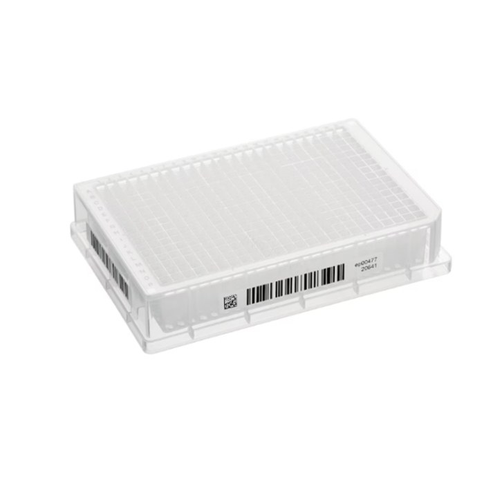 384孔深孔板 200ul 孔透明 PCR 洁净级 白色 2D SafeCode (DataMatrix/ECC200)