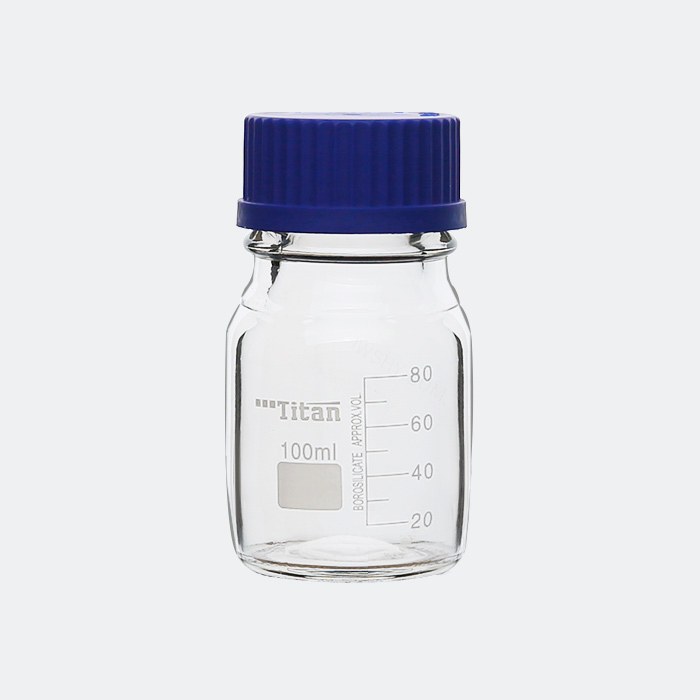 透明蓝盖试剂瓶 GL45 高硼硅 100mL 底径&times;瓶高（mm）：60&times;100
