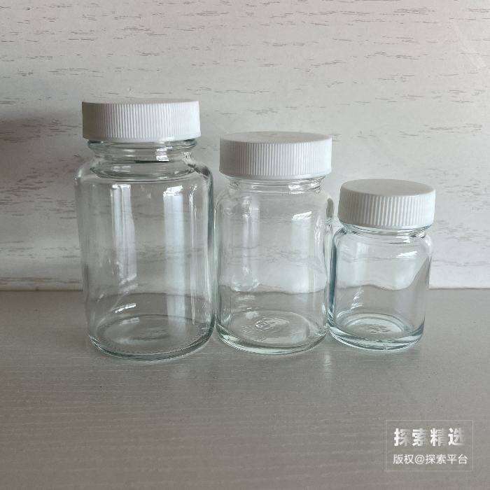 透明大口样品瓶 60ml 白色瓶盖 四氟垫片 外径&times;高度：45&times;76mm