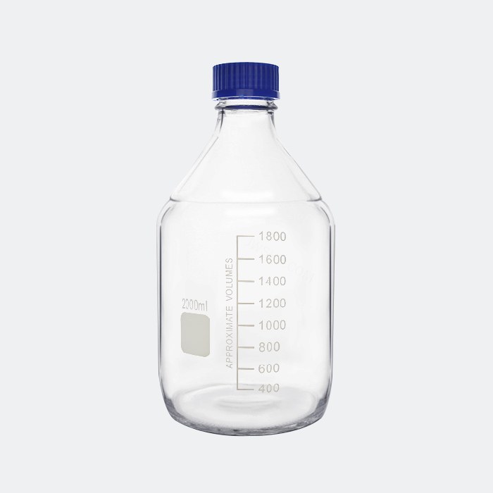 透明蓝盖试剂瓶 GL45 2000mL 底径&times;全高（mm）：136&times;260
