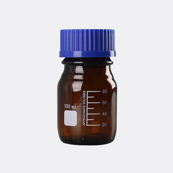 棕色蓝盖试剂瓶 GL45 100mL 底径&times;全高（mm）：56&times;100
