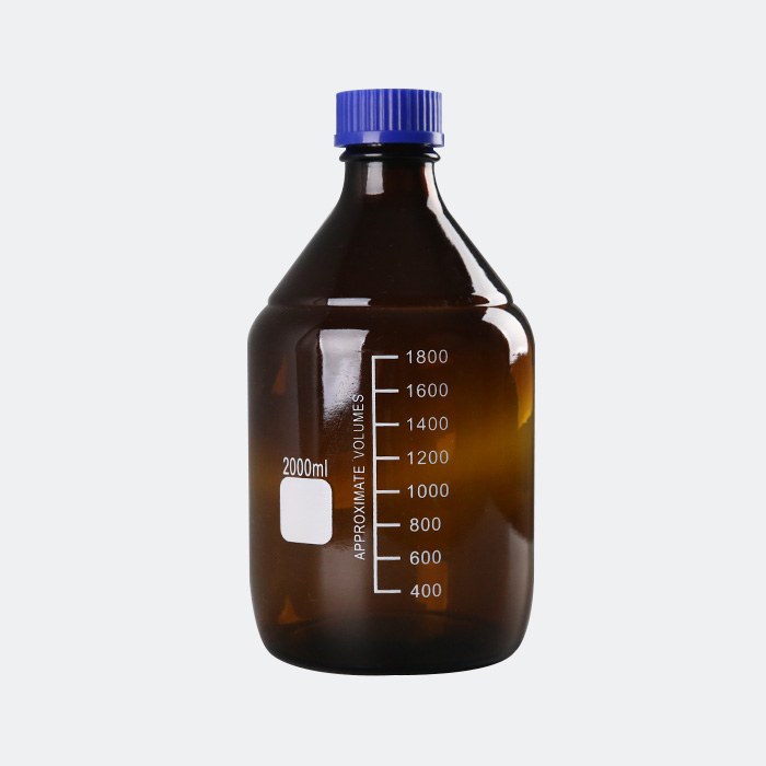 棕色蓝盖试剂瓶 GL45 2000mL 底径&times;全高（mm）：136&times;260