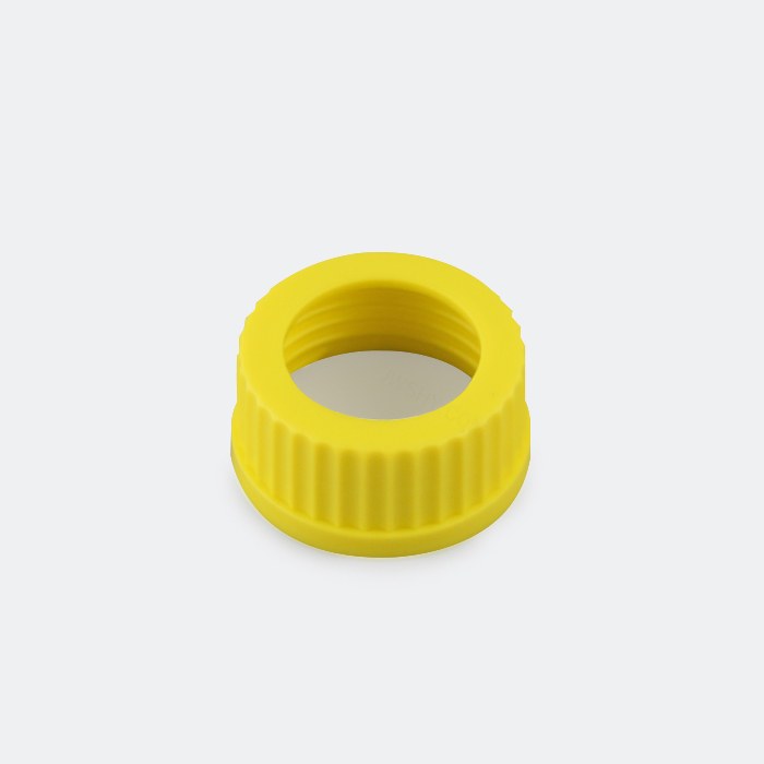 开孔盖 黄色 GL45 PP材质 孔径34mm 适配GL45蓝盖试剂瓶