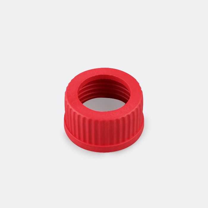 开孔盖 红色 GL45 PBT材质 孔径34mm 适配GL45蓝盖试剂瓶