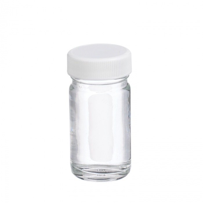 AC圆形瓶 钠钙玻璃 30ml 无色透明 带白色聚丙烯盖 PTFE表面的聚乙烯垫 33-400