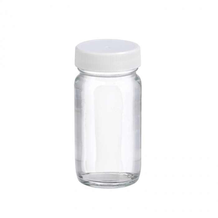 AC圆形瓶 钠钙玻璃 60ml 无色透明 带白色聚丙烯盖 聚乙烯瓶盖垫 38-400 - Wheaton
