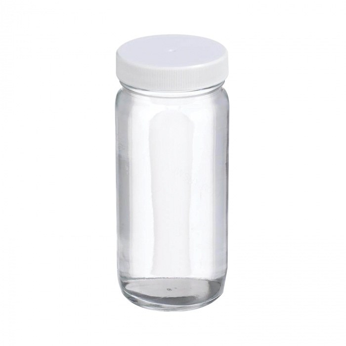 AC圆形瓶 钠钙玻璃 250ml 无色透明 带白色聚丙烯盖 PTFE表面的聚乙烯垫 58-400