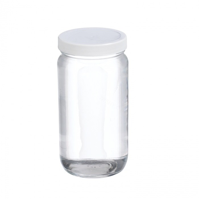 AC圆形瓶 钠钙玻璃 500ml 无色透明 带白色聚丙烯盖 PTFE表面的聚乙烯垫 70-400