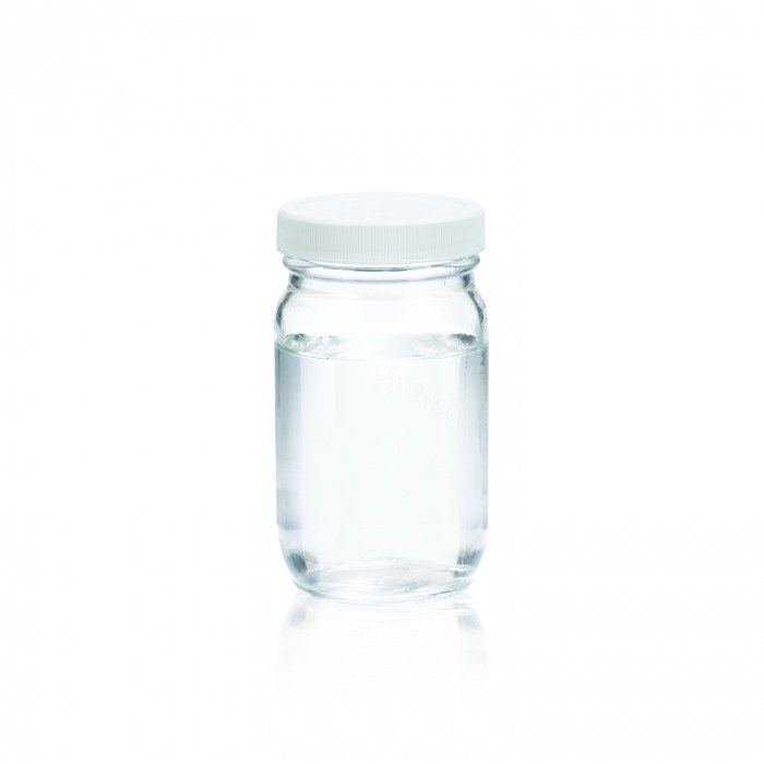 标准广口瓶 钠钙玻璃 250ml 无色透明 带白色聚丙烯盖 PTFE表面的聚乙烯垫 58-400