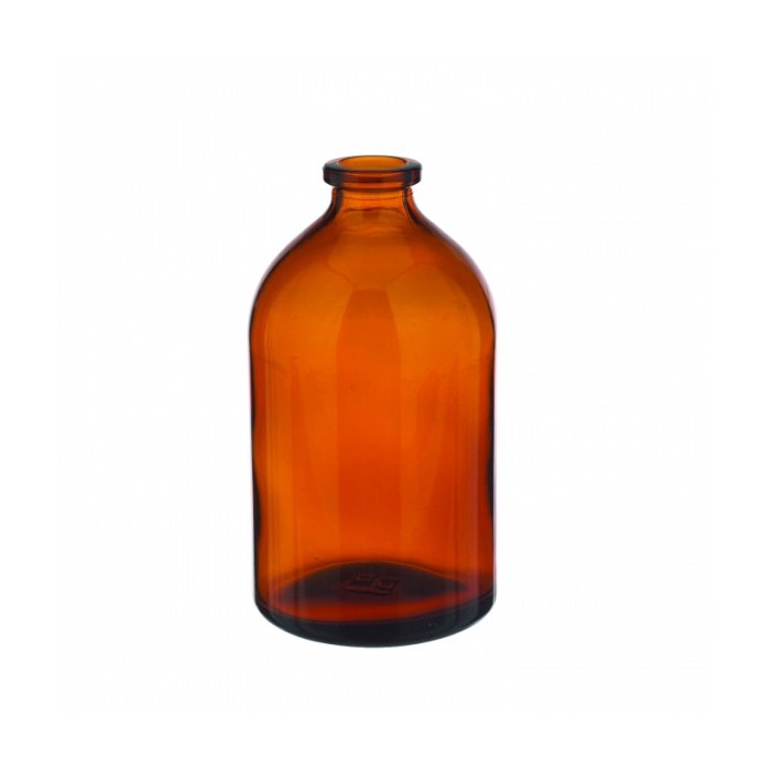 血清瓶 硼硅玻璃 100ml 棕色 瓶口外径20mm 无盖 - Wheaton