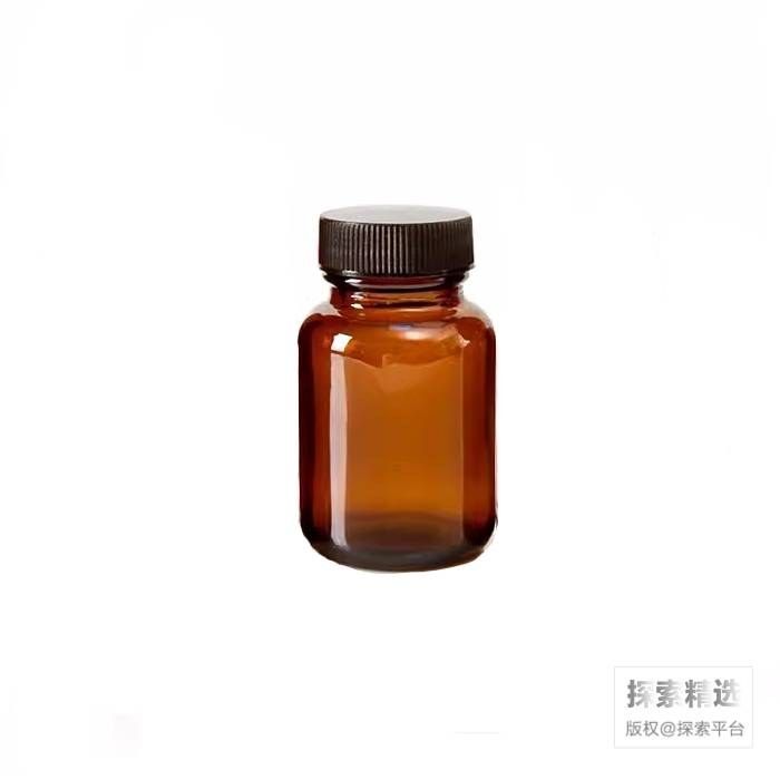 棕色大口样品瓶 60ml 黑色瓶盖 PE垫片 外径&times;高度：44&times;75mm