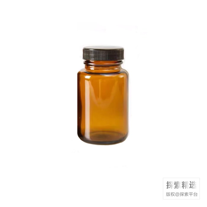棕色大口样品瓶 100ml 黑色瓶盖 四氟垫片 外径&times;高度：50&times;87.5mm