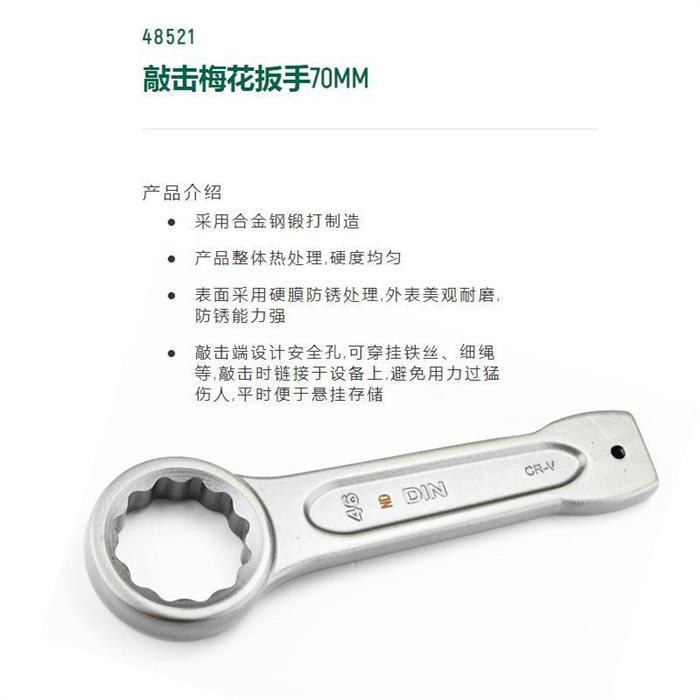 敲击梅花扳手70mm直径 长320mm D=110 - Sata/世达