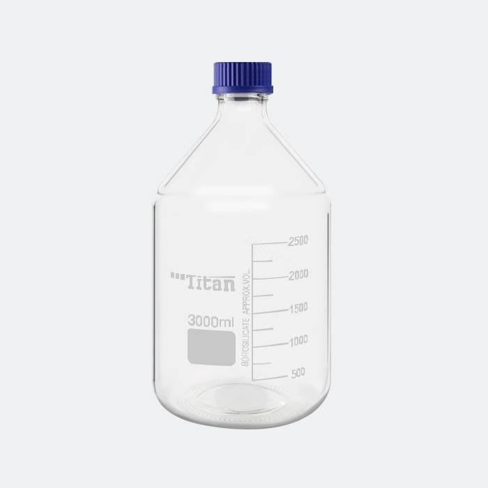 透明蓝盖试剂瓶 GL45 高硼硅 3L 底径×瓶高(mm):160×297
