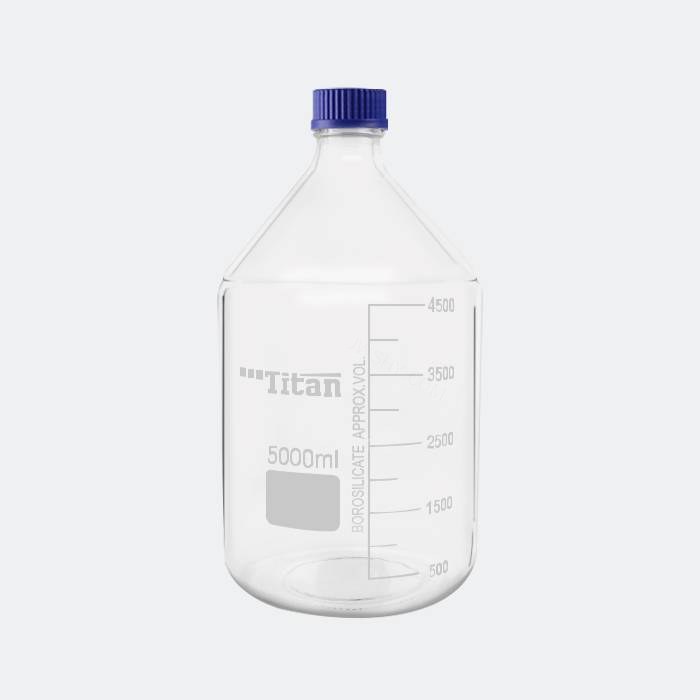 透明蓝盖试剂瓶 GL45 高硼硅 5L 底径×瓶高(mm):183×335 - ACESUN艾斯琳