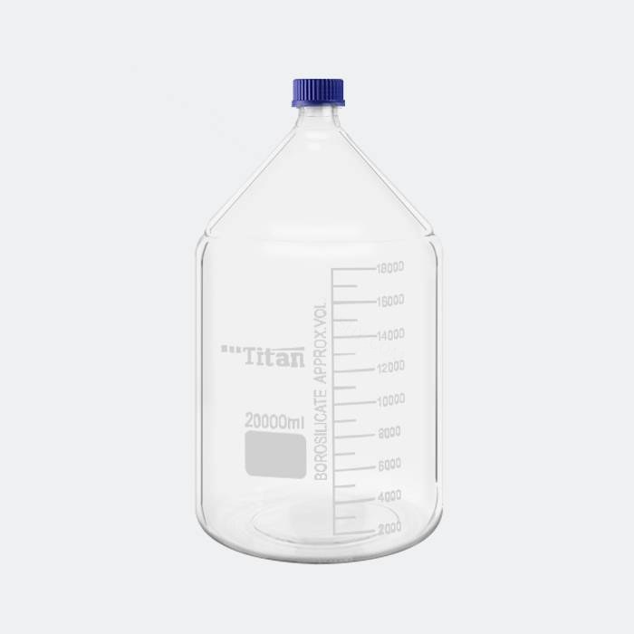 透明蓝盖试剂瓶 GL45 高硼硅 20L 高硼硅 底径×瓶高(mm):291×525