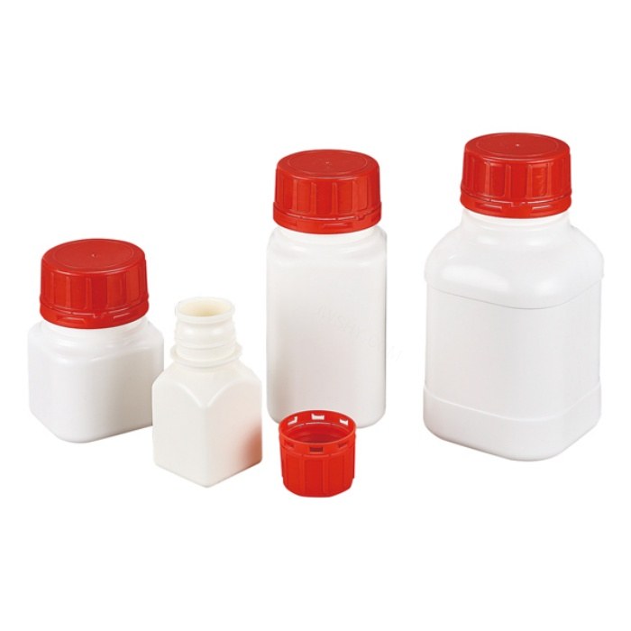 HDPE带防盗盖塑料方形瓶 广口 180ml - AS-ONE/亚速旺