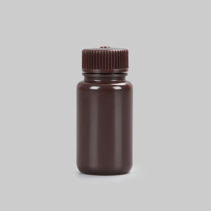 塑料广口试剂瓶，HDPE，60ml，棕色，无酶，免洗，防漏设计无内盖，大包装，未灭菌