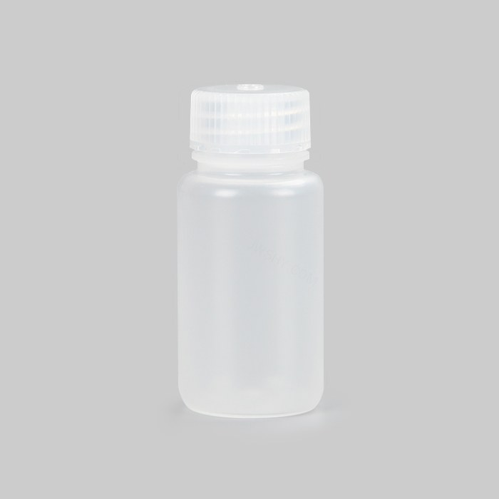 塑料广口试剂瓶，PP，60ml，透明，无酶，免洗，防漏设计无内盖，大包装，灭菌