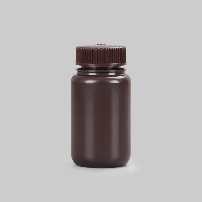 塑料广口试剂瓶，HDPE，125ml，棕色，无酶，免洗，防漏设计无内盖，大包装，灭菌