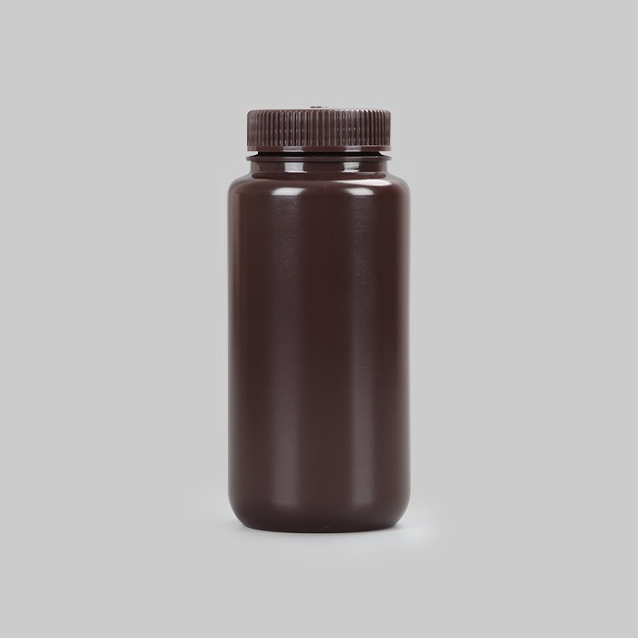塑料广口试剂瓶，HDPE，500ml，棕色，无酶，免洗，防漏设计无内盖，大包装，未灭菌