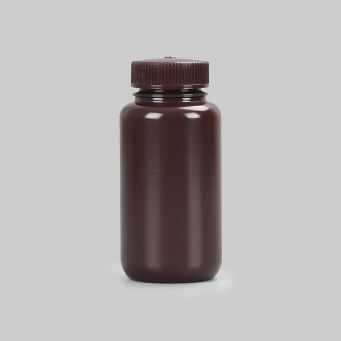 塑料广口试剂瓶，HDPE，250ml，棕色，无酶，免洗，防漏设计无内盖，大包装，未灭菌