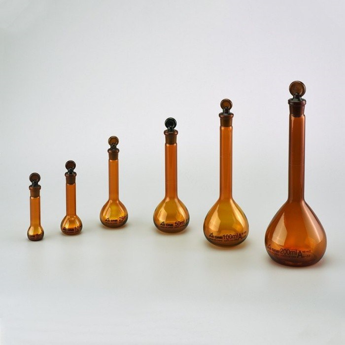 经济型容量瓶(A级) 4212-0250-15N 250ml 棕色 - AS-ONE/亚速旺