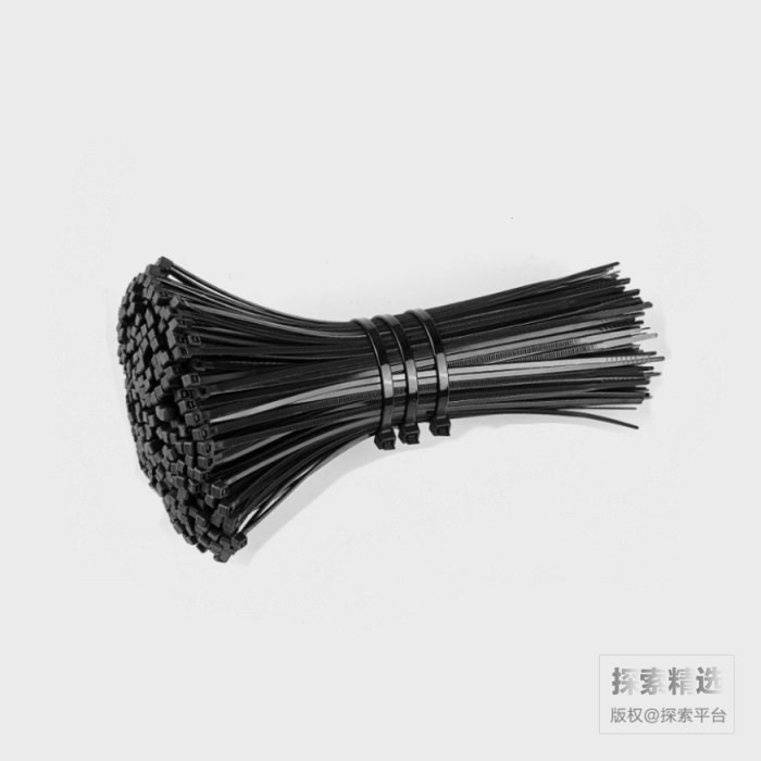 B级自锁式尼龙扎带 CHS-5&times;250 实物尺寸4.8&times;250 黑色