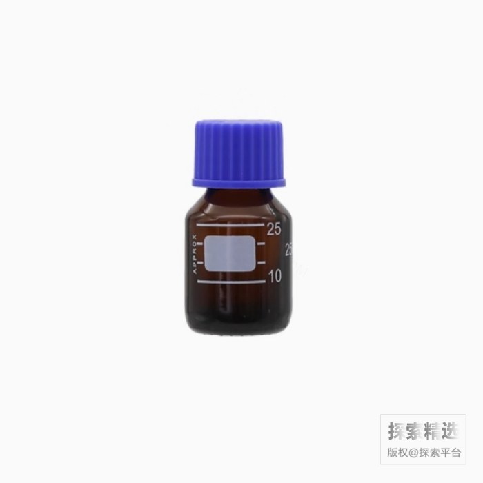 棕色蓝盖试剂瓶 GL25 25mL 底径×全高（mm）：32×85 - 玖梧精选