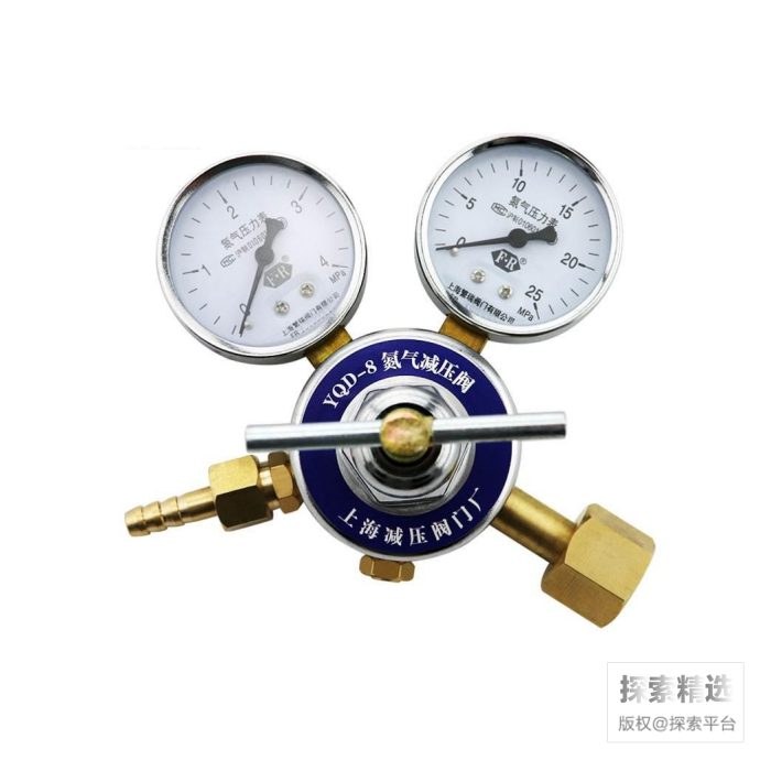 氮气减压阀 黄铜 输入压力：15MPa 输出压力 ：2 MPa 公称流量：80kL/h 输入接口：G5/8mm