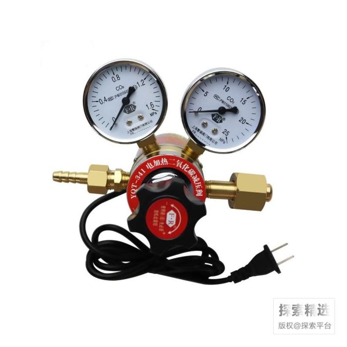 二氧化碳电加热减压阀 黄铜 输入压力：15MPa 输出压力：0.01MPa-0.1MPa 公称流量：3kL/h 输入接口…