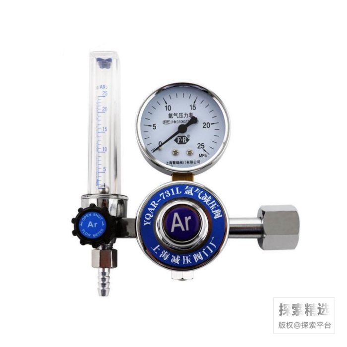 氩气减压阀 黄铜 输入压力：15MPa 输出压力：0.15MPa（调定）公称流量：25L/min 输入接口:G5/8mm