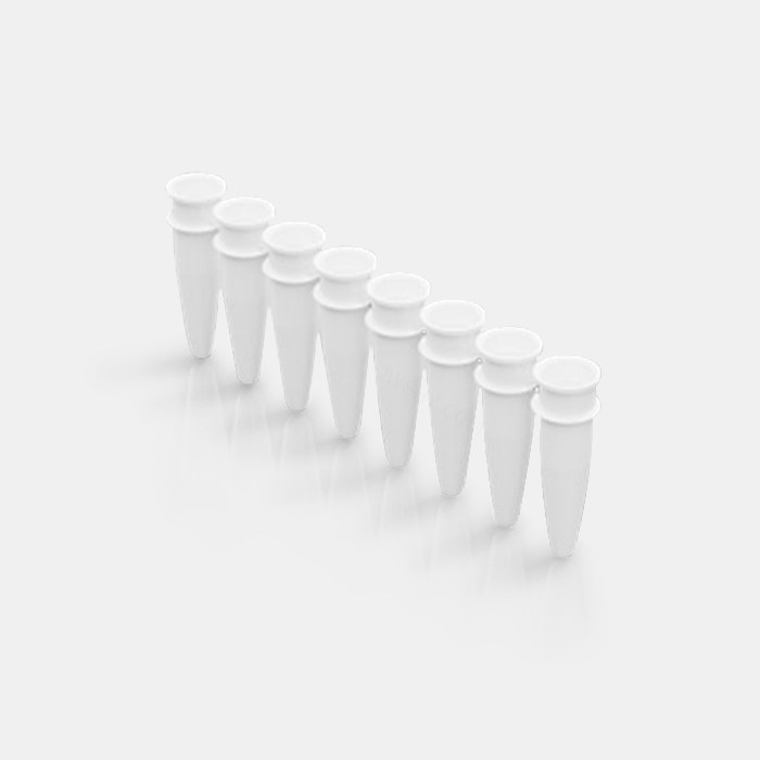 0.2 ml乳白色PCR八联管配荧光定量PCR八联管光学冻干平盖 用于PCR QPCR