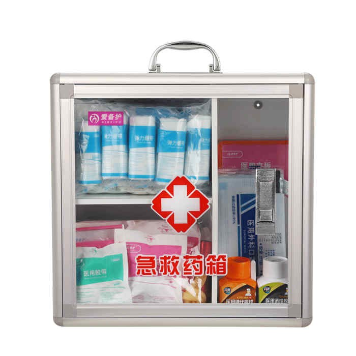 透明手提/壁挂急救箱 35&times;34&times;15cm 铝合金+亚克力 配置明细参考详情页