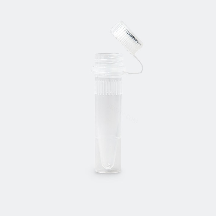 低位盖螺口管 1.5ml 透红色 带环 管盖组装 耐受温度：-86℃到121℃ 无酶 无菌