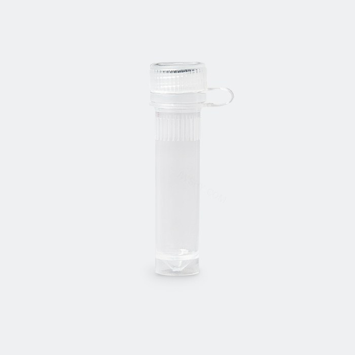低位盖螺口管 2ml 透蓝色 带环 管盖组装 耐受温度：-86℃到121℃ 无酶 无菌