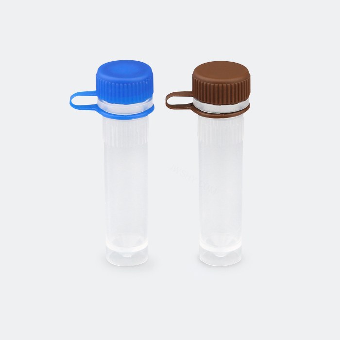 低位盖螺口管 2ml 实橙色 带环 管盖组装 耐受温度：-86℃到121℃ 无酶 无菌
