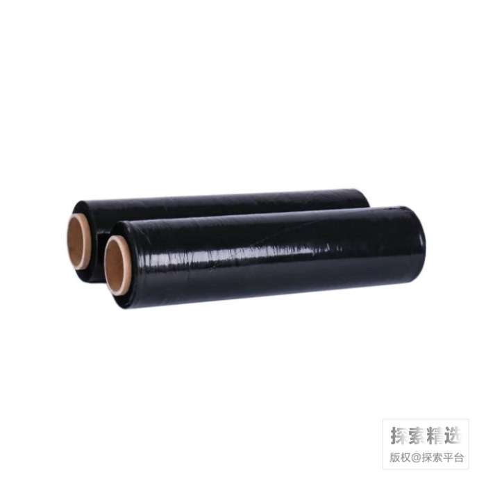 拉伸PE缠绕膜 厚度:0.02mm（2丝） 尺寸:0.5&times;250m 净重2kg 黑色