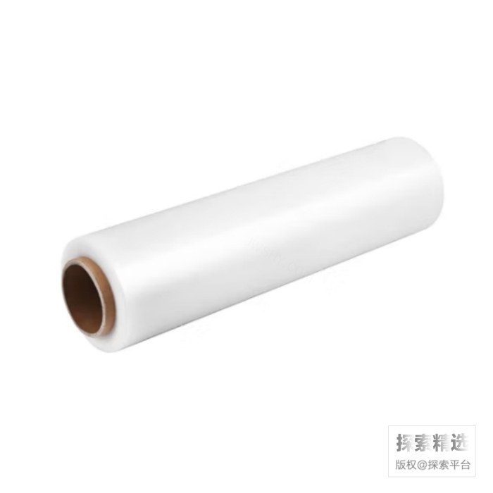 拉伸PE缠绕膜 厚度:0.02mm（2丝） 尺寸:0.5&times;500m 净重4.5kg 透明