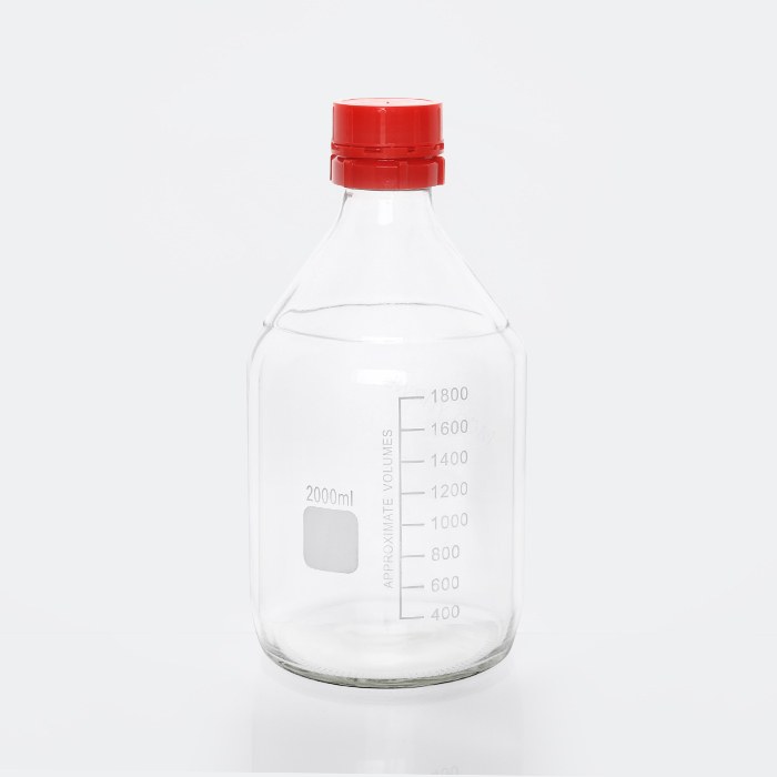 丁基锂瓶 透明 2000mL 直径&times;高度：132&times;273mm 含盖垫