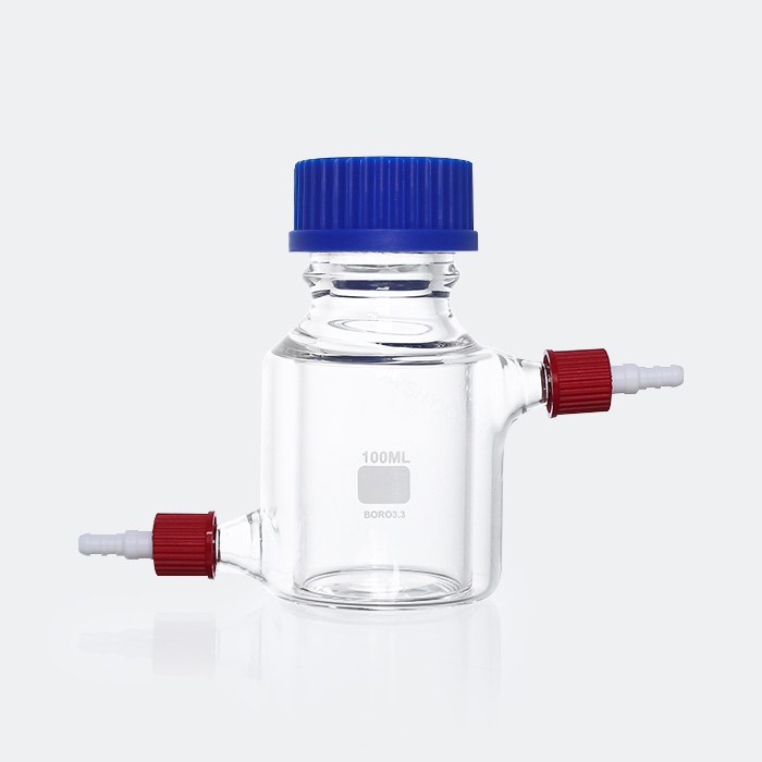 双层搅拌试剂瓶 3.3高硼硅 GL45 100mL 含盖垫 - 玖梧供应链