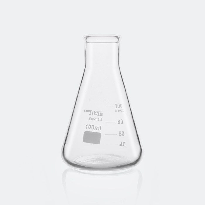 直口三角烧瓶100mL 颈外径&times;瓶外径&times;高度：22&times;64&times;105mm
