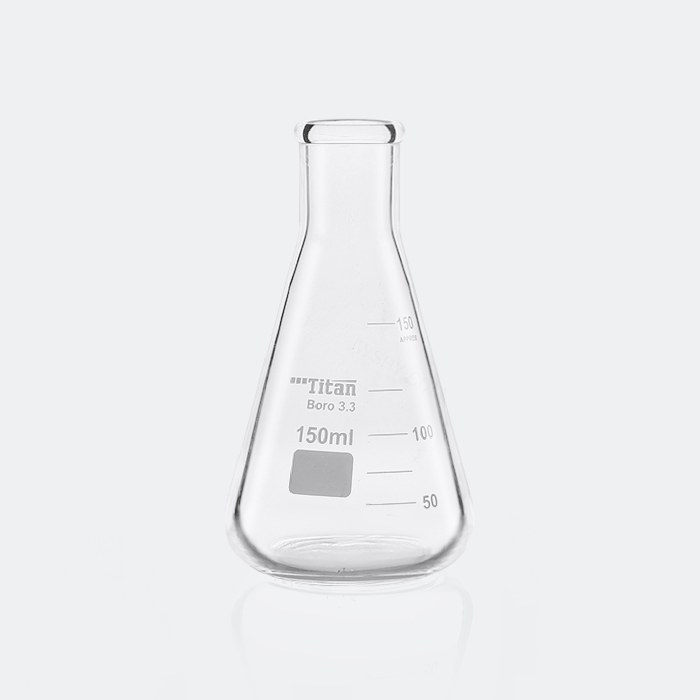 直口三角烧瓶150mL 颈外径&times;瓶外径&times;高度：27&times;69&times;122mm