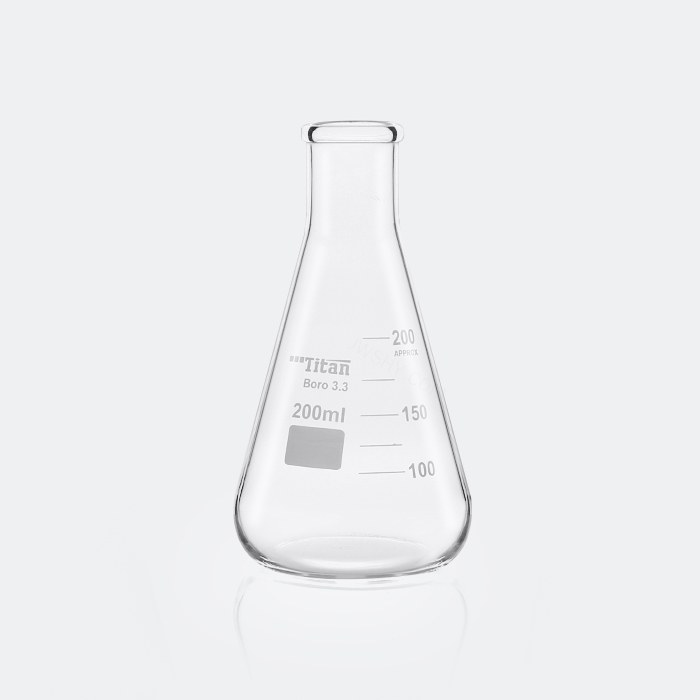 直口三角烧瓶200mL 颈外径&times;瓶外径&times;高度：29&times;74&times;136mm